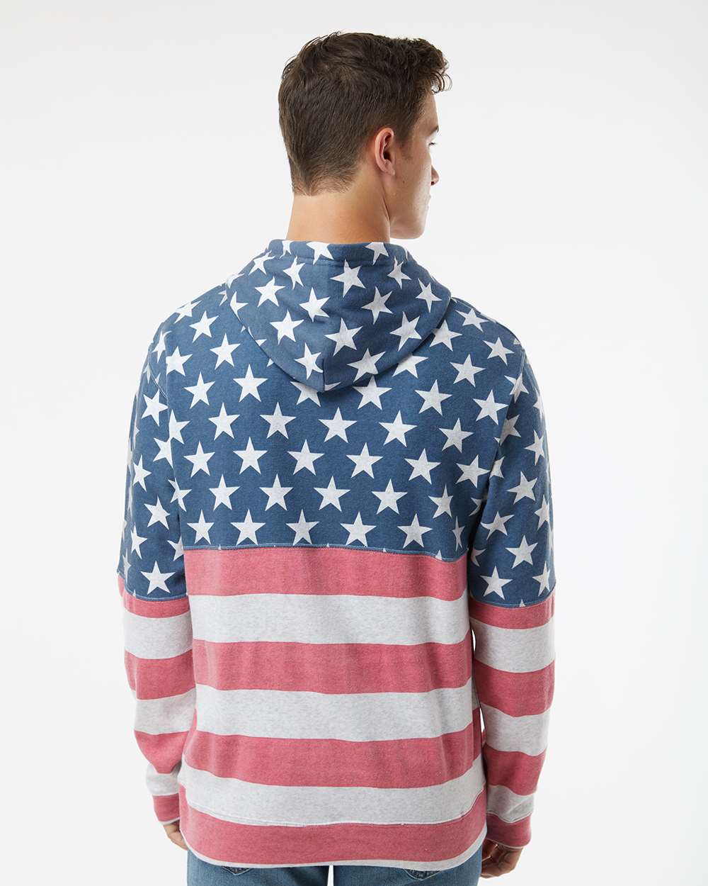 Men's Tailgate Hooded Sweatshirt - OnModelBack - B88528703 - Stars & Stripes