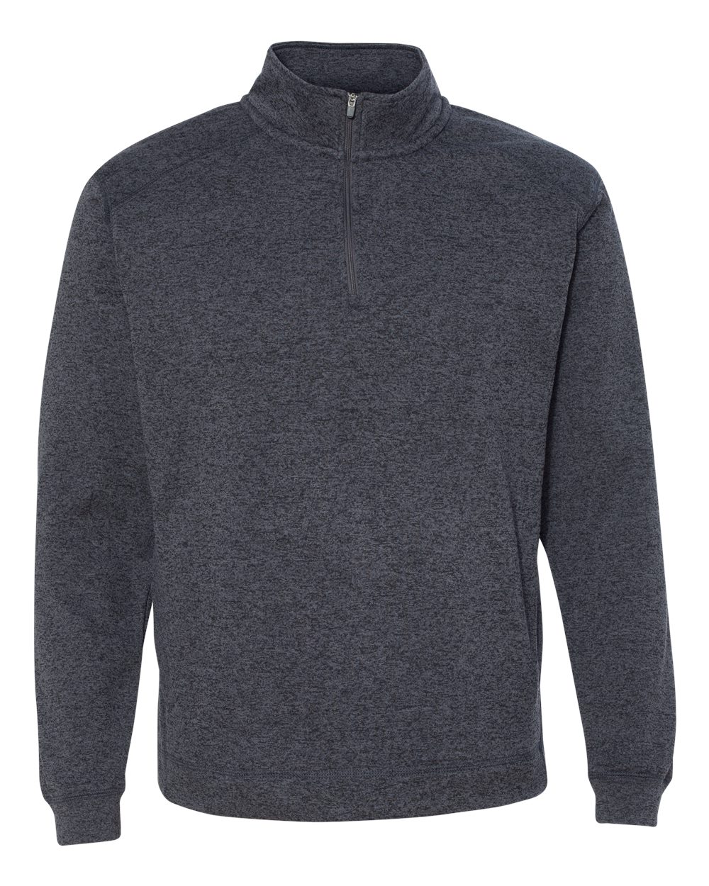 Men's Cosmic Fleece Quarter-Zip Sweatshirt - Front - B24528343 - Onyx Fleck