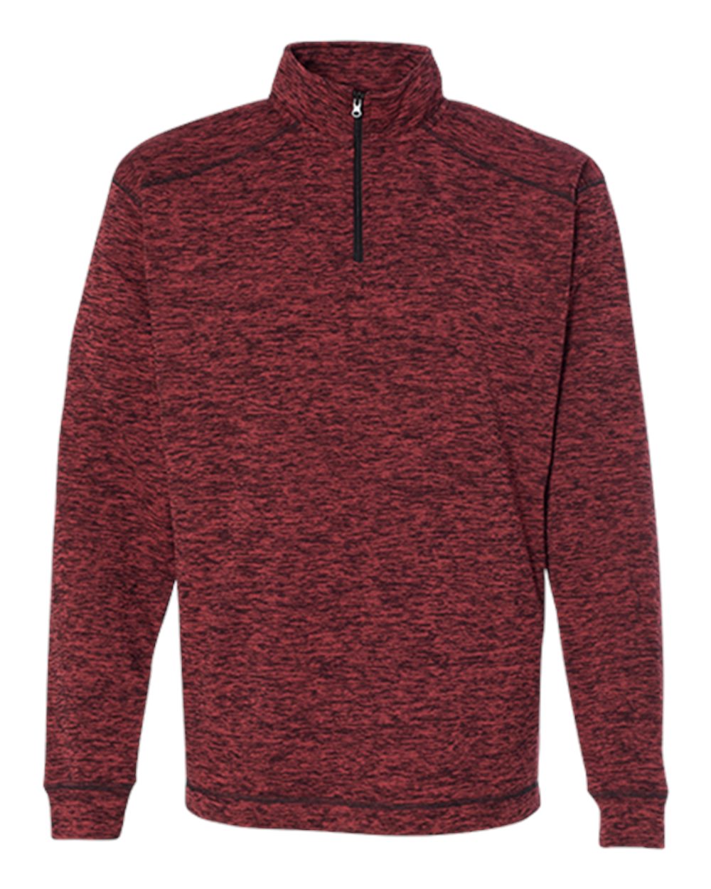 Men's Cosmic Fleece Quarter-Zip Sweatshirt - Front - B24528713 - Red Fleck