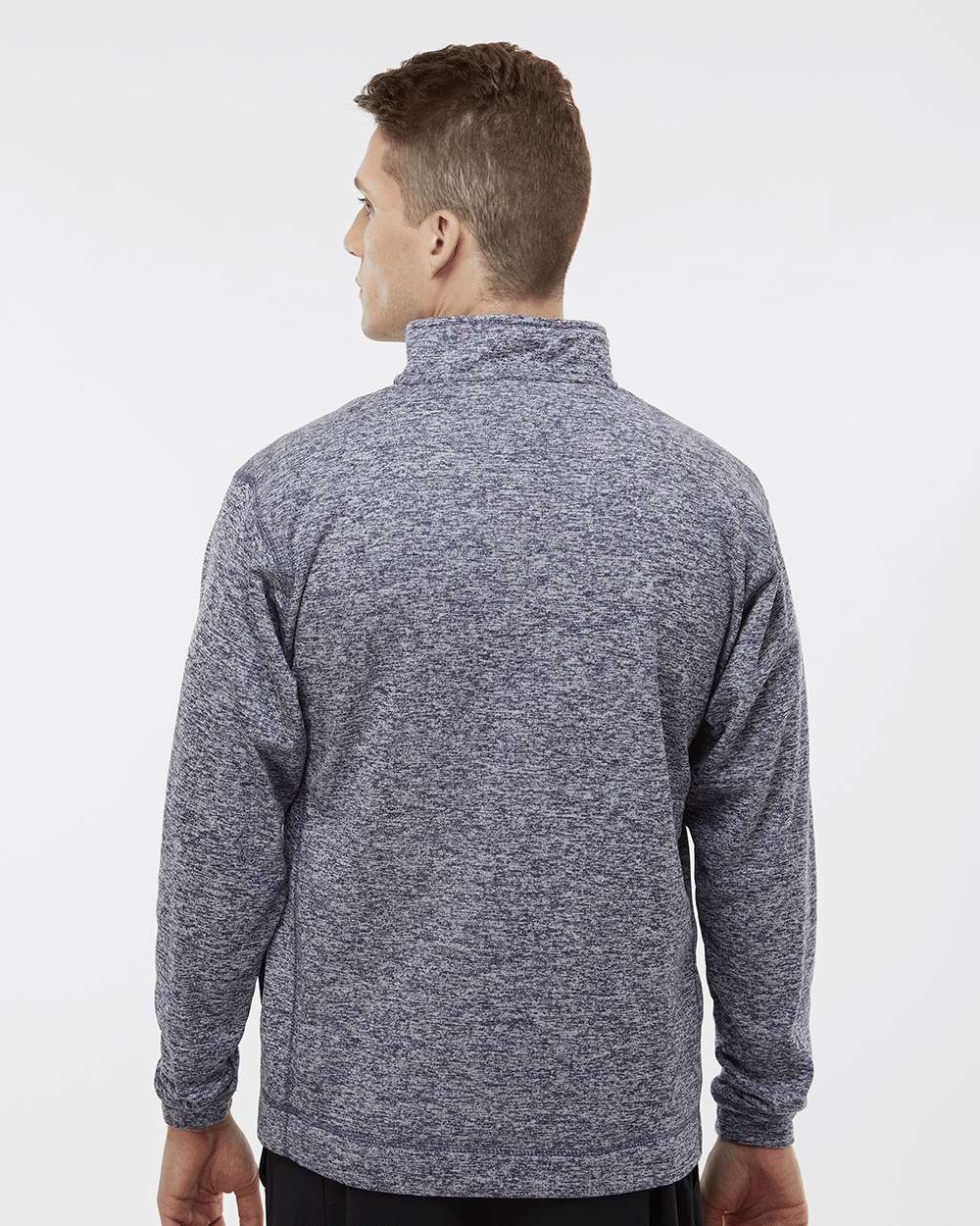 Men's Cosmic Fleece Quarter-Zip Sweatshirt - OnModelBack - B24528653 - Navy Fleck