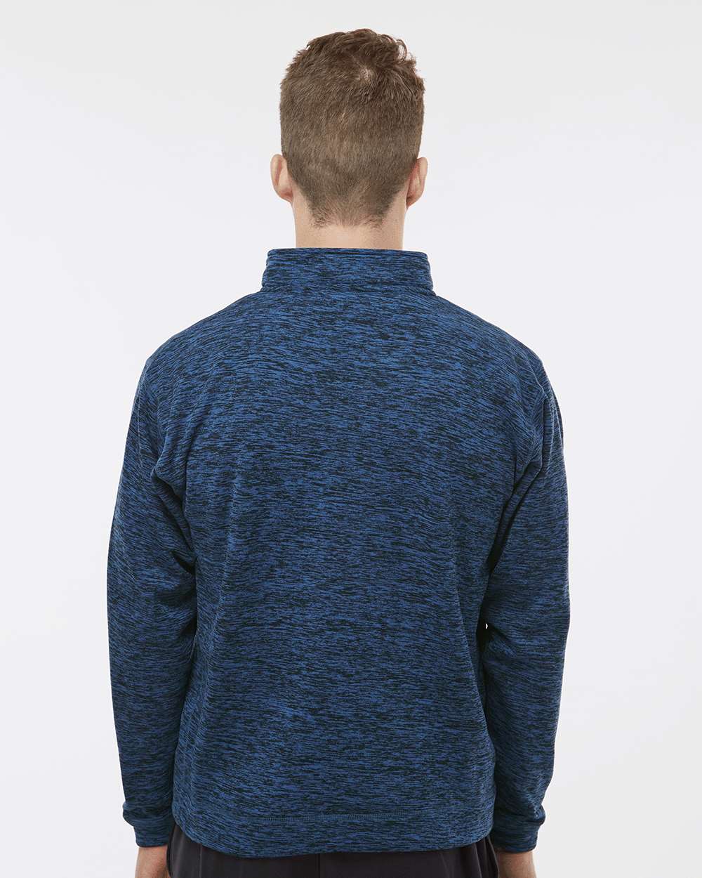 Men's Cosmic Fleece Quarter-Zip Sweatshirt - OnModelBack - B24528753 - Royal Fleck