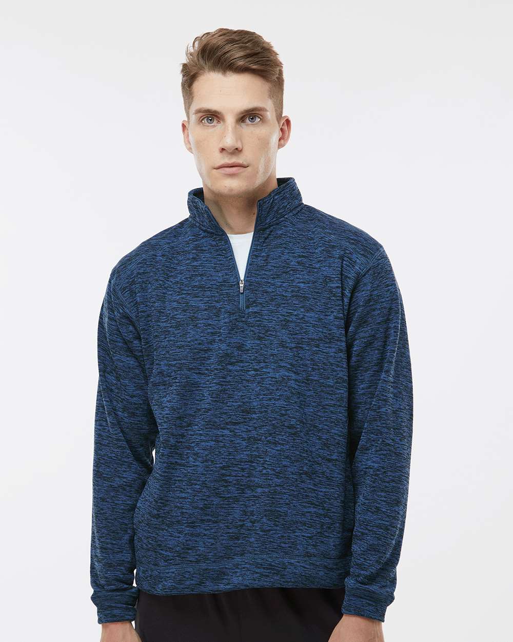 Men's Cosmic Fleece Quarter-Zip Sweatshirt - OnModelFront - B24528753 - Royal Fleck