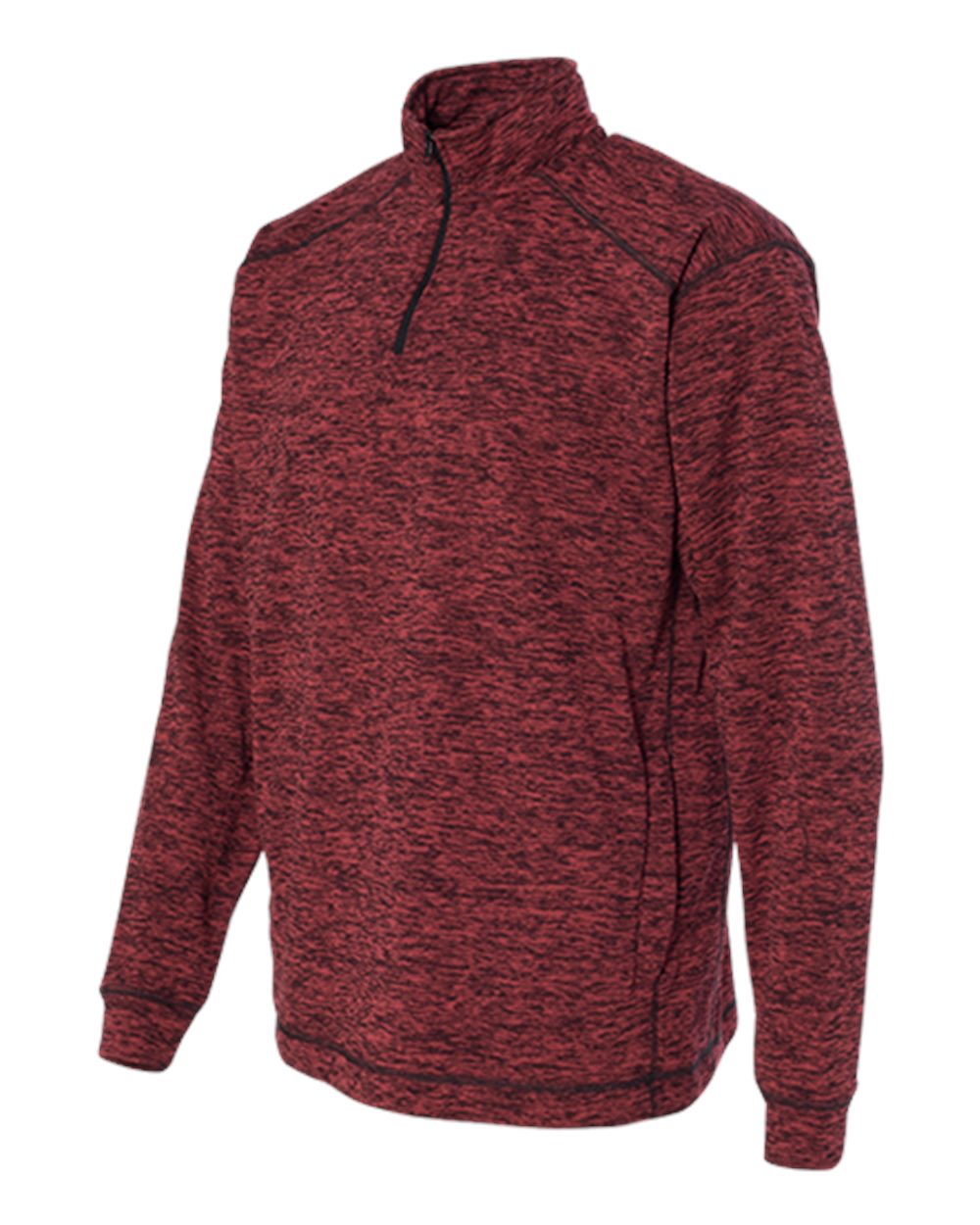 Men's Cosmic Fleece Quarter-Zip Sweatshirt - Side - B24528713 - Red Fleck