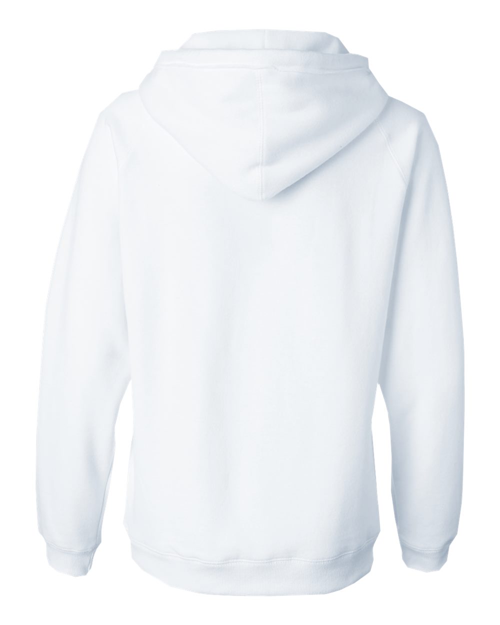 Women's Sueded V-Neck Hooded Sweatshirt - Back - B20728003 - White