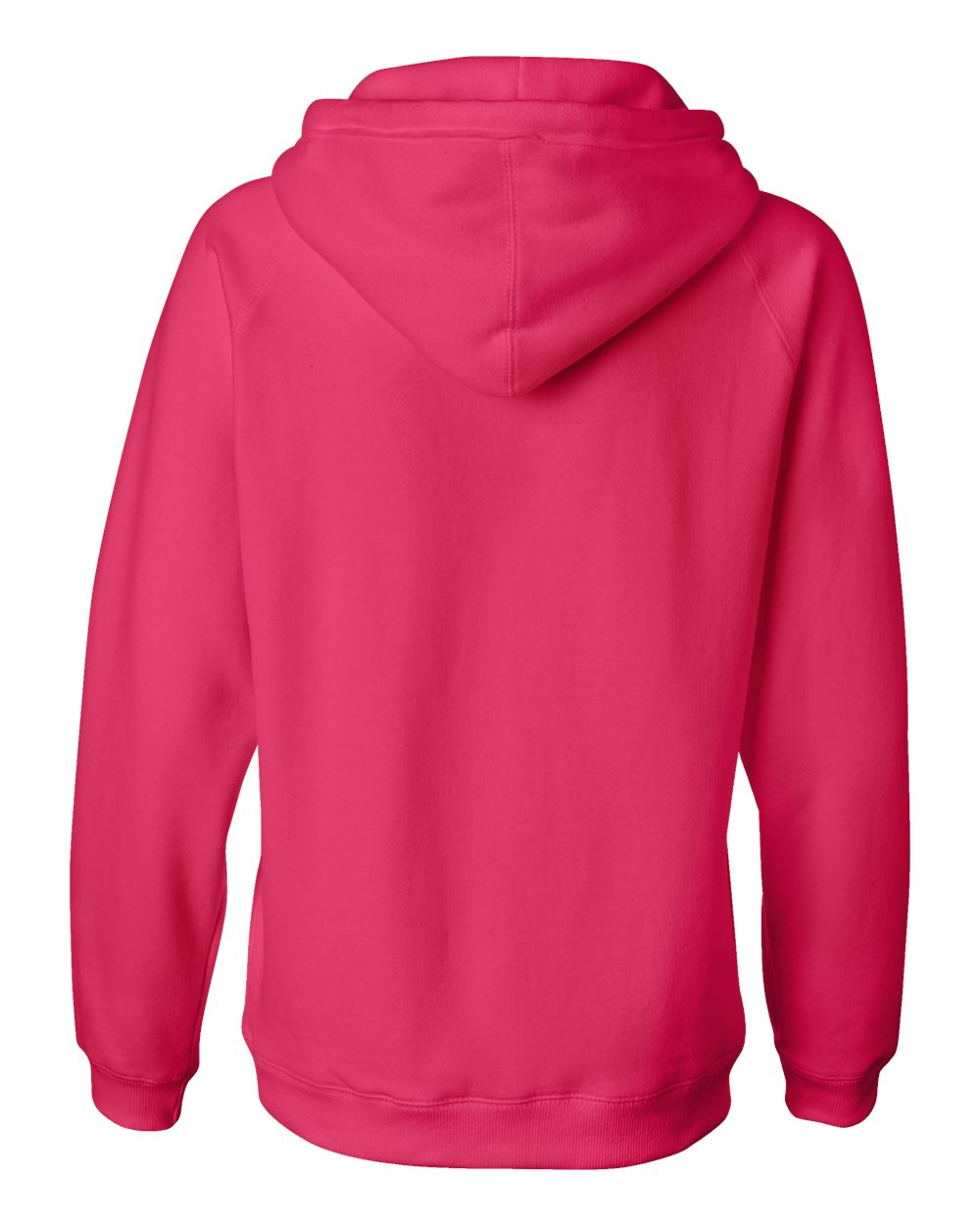 Women's Sueded V-Neck Hooded Sweatshirt - Back - B20728033 - Wildberry