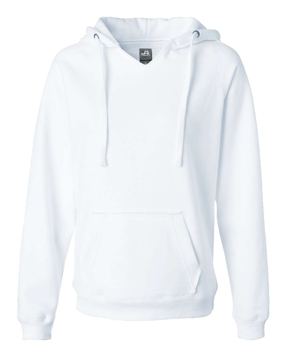 Women's Sueded V-Neck Hooded Sweatshirt - Front - B20728003 - White