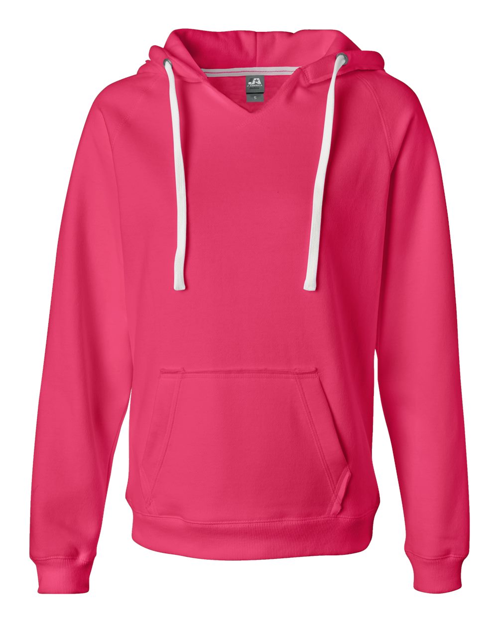 Women's Sueded V-Neck Hooded Sweatshirt - Front - B20728033 - Wildberry