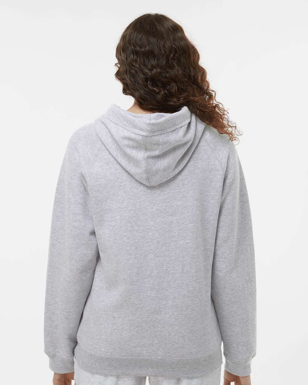 Women's Sueded V-Neck Hooded Sweatshirt - OnModelBack - B20728583 - Oxford