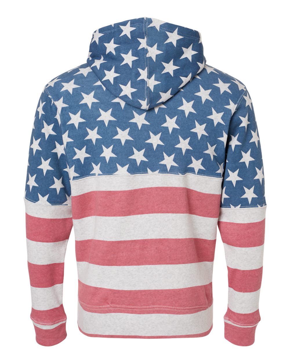 Men's Triblend Fleece Hooded Sweatshirt - Back - B23628452 - Stars & Stripes Triblend