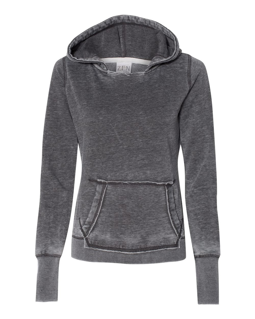 Women's Zen Fleece Hooded Sweatshirt - Front - B20328132 - Dark Smoke