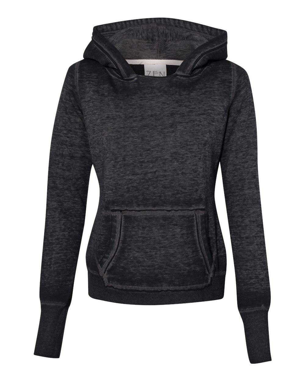 Women's Zen Fleece Hooded Sweatshirt - Front - B20328502 - Twisted Black