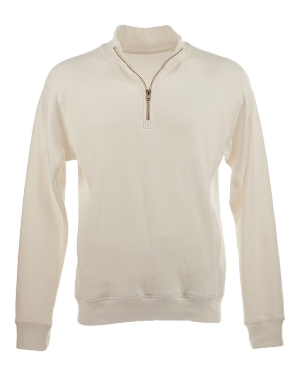 Men's Triblend Quarter-Zip Sweatshirt - Front - B33028008 - Antique White