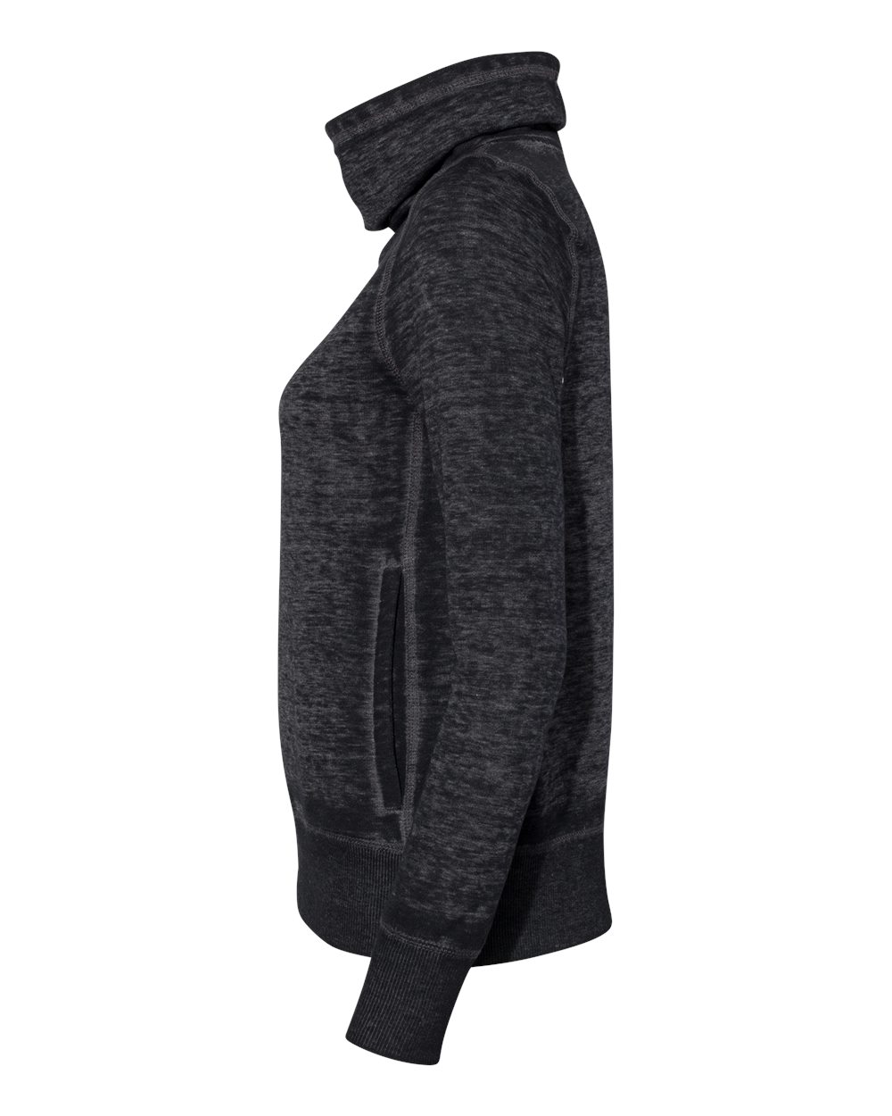 Women’s Zen Fleece Cowl Neck Sweatshirt - DirectSide - B33128503 - Twisted Black