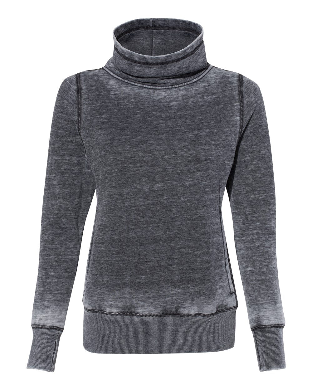 Women’s Zen Fleece Cowl Neck Sweatshirt - Front - B33128133 - Dark Smoke