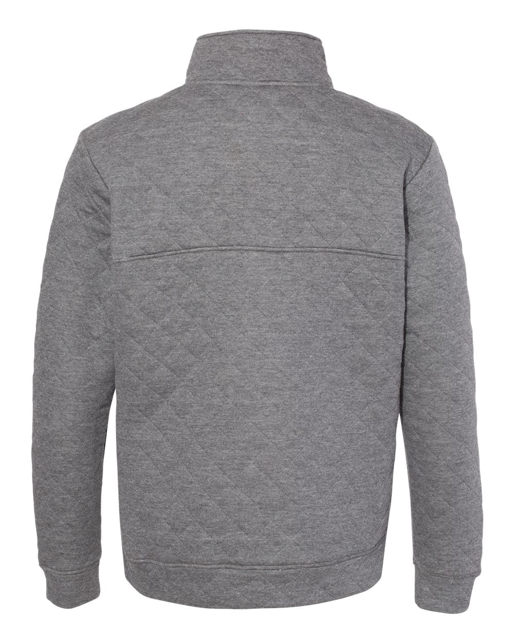 Men's Quilted Snap Pullover - Back - B11428093 - Charcoal Heather