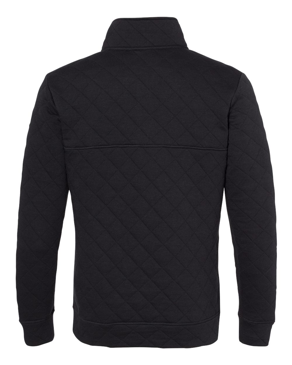Men's Quilted Snap Pullover - Back - B11428503 - Black