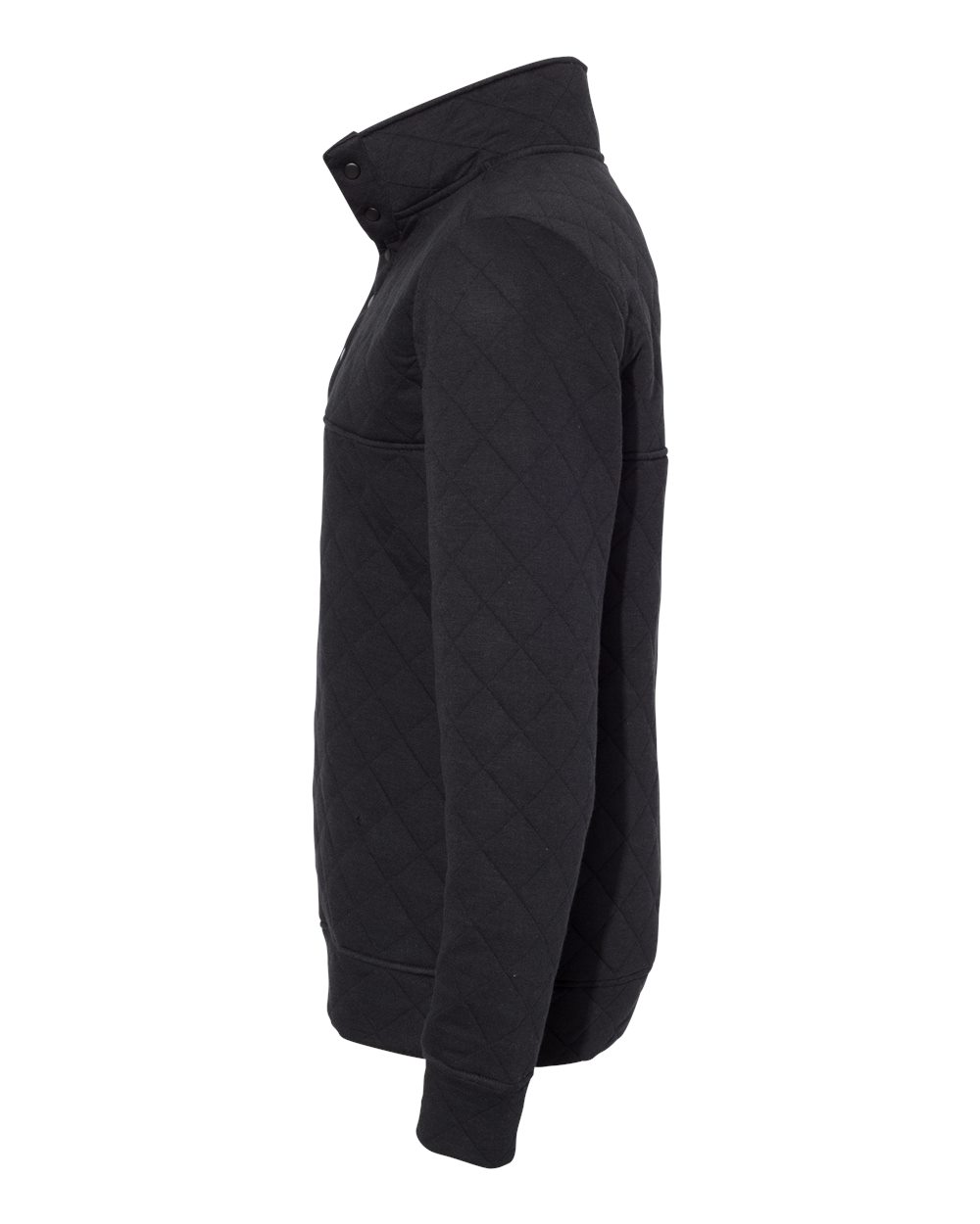 Men's Quilted Snap Pullover - DirectSide - B11428503 - Black