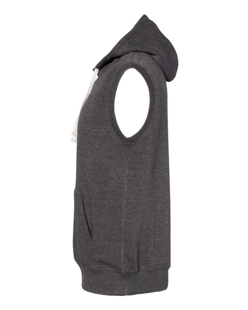 Men's Triblend Sleeveless Hooded Sweatshirt - DirectSide - B11628503 - Black Triblend