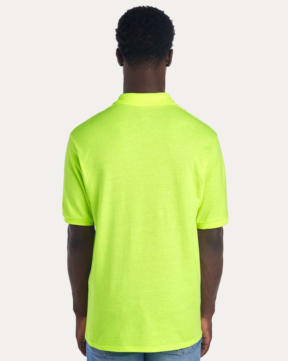 Men's Dri-Power® Polo - OnModelBack - B02235163 - Safety Green