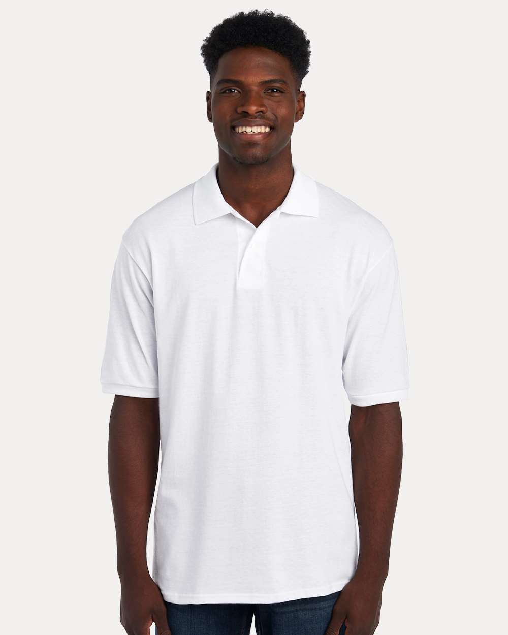 Men's Dri-Power® Polo - OnModelFront - B02235003 - White