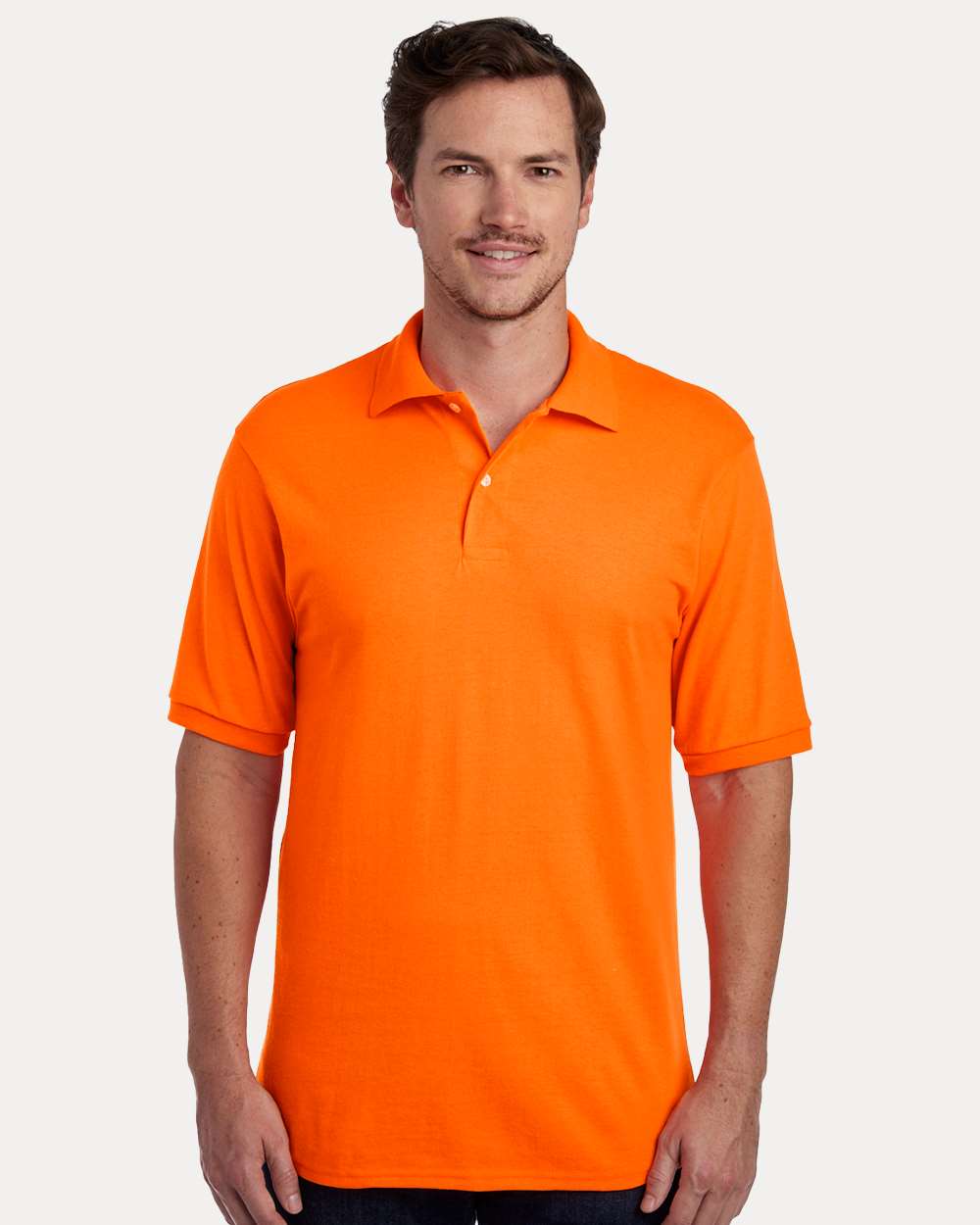 Men's Dri-Power® Polo - OnModelFront - B02235153 - Safety Orange