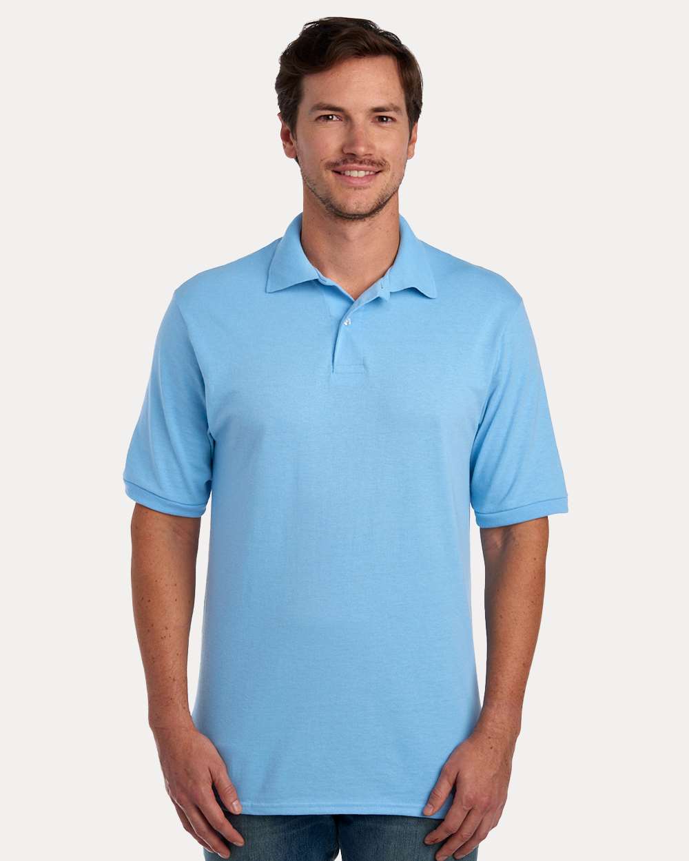 Men's Dri-Power® Polo - OnModelFront - B02235253 - Light Blue