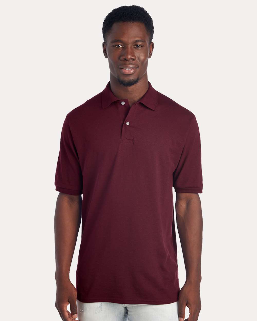 Men's Dri-Power® Polo - OnModelFront - B02235533 - Maroon