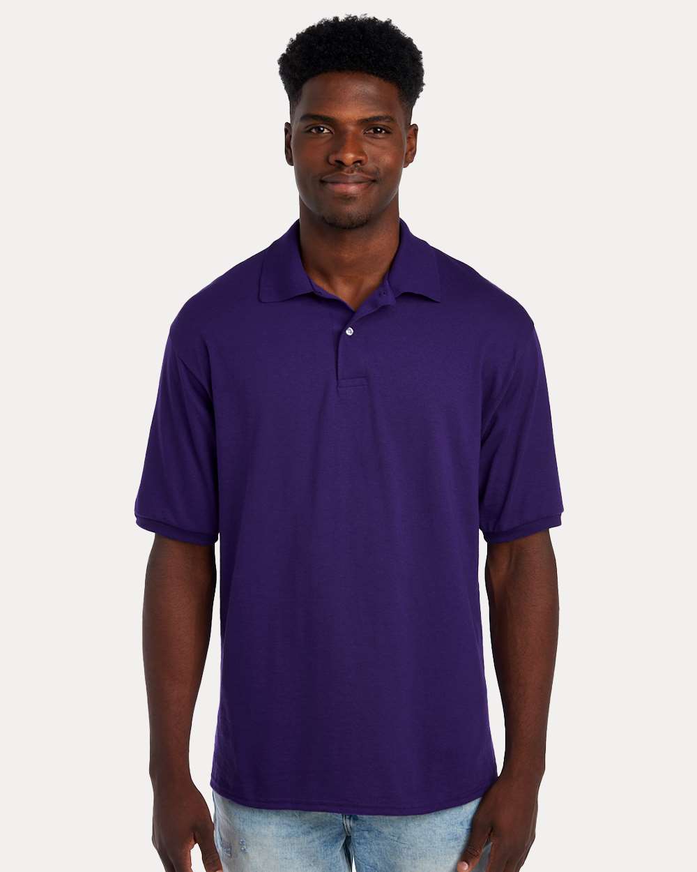 Men's Dri-Power® Polo - OnModelFront - B02235673 - Deep Purple