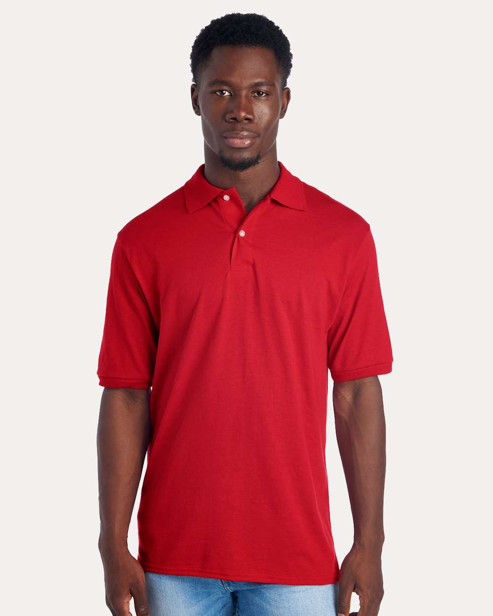 Men's Dri-Power® Polo - OnModelFront - B02235703 - True Red