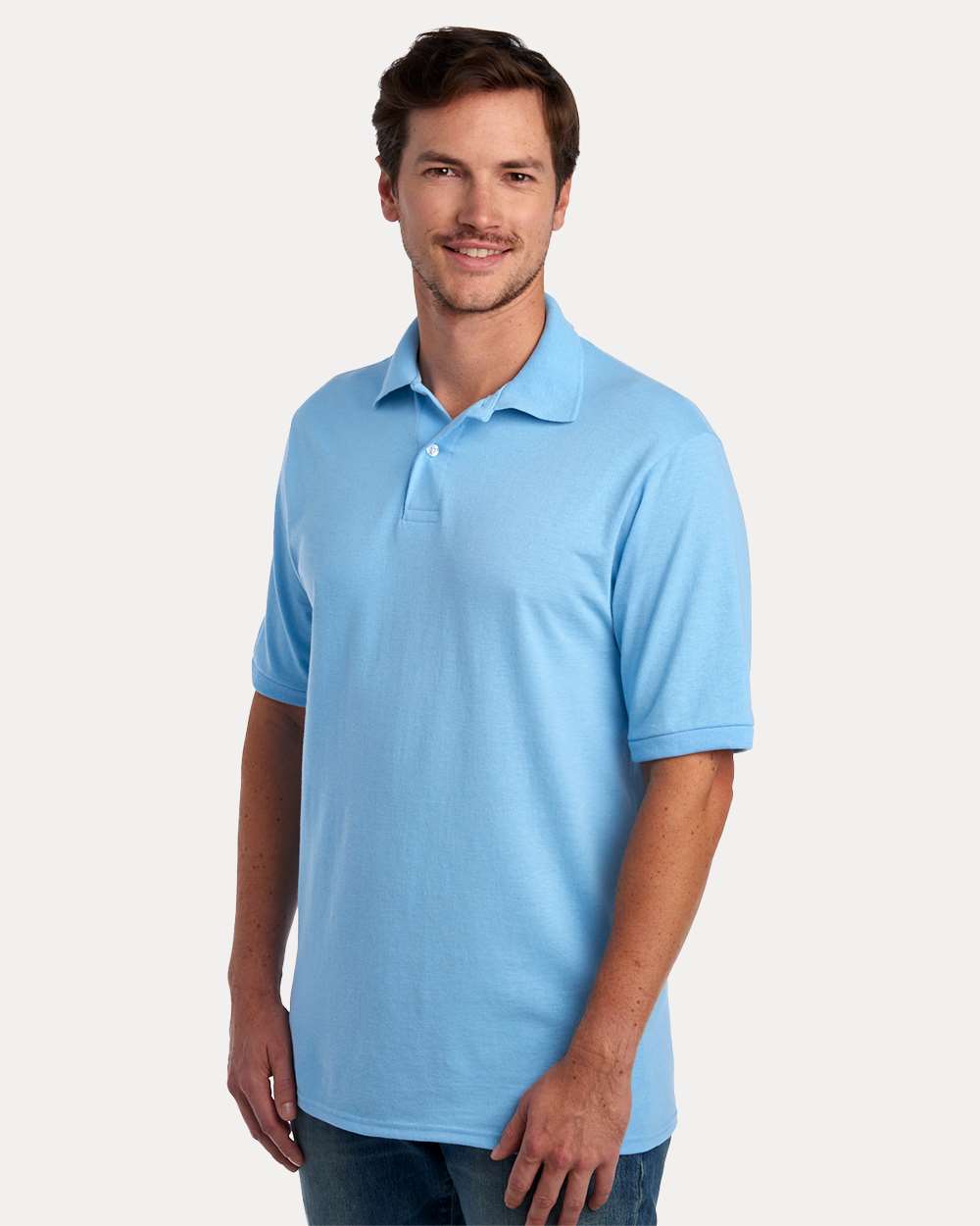 Men's Dri-Power® Polo - OnModelSide - B02235253 - Light Blue