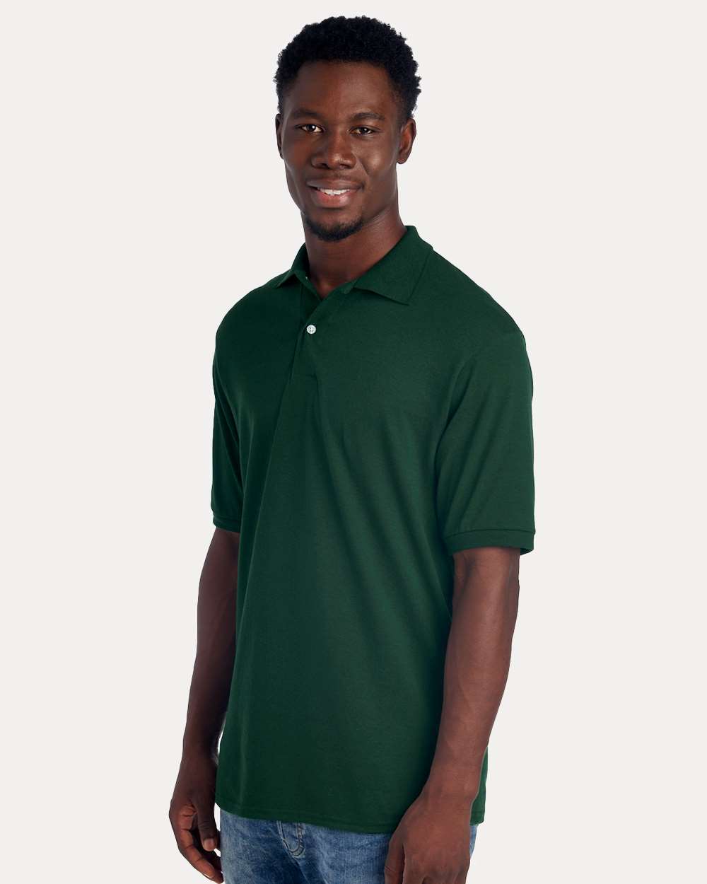 Men's Dri-Power® Polo - OnModelSide - B02235543 - Forest Green