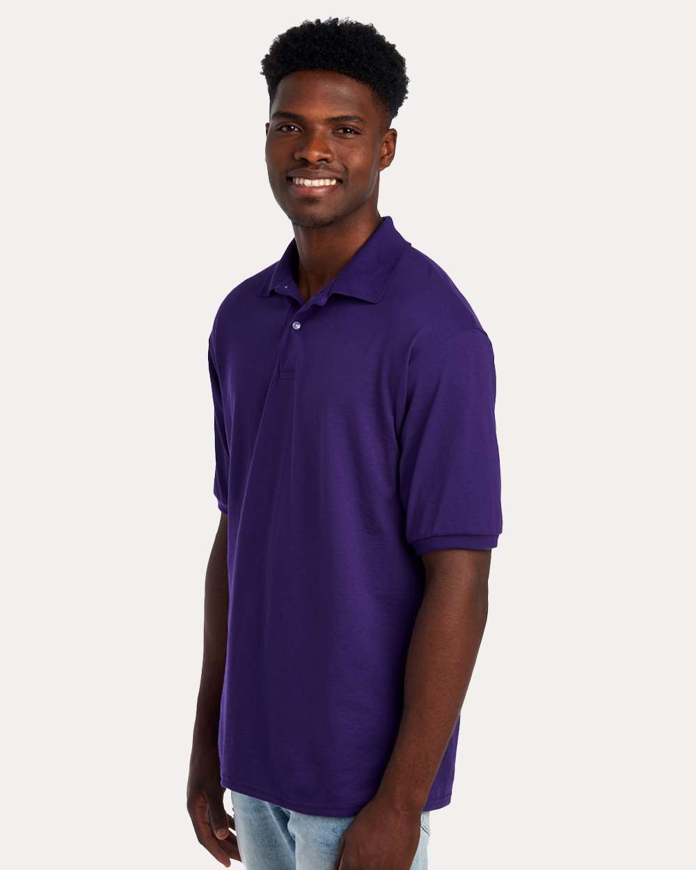 Men's Dri-Power® Polo - OnModelSide - B02235673 - Deep Purple