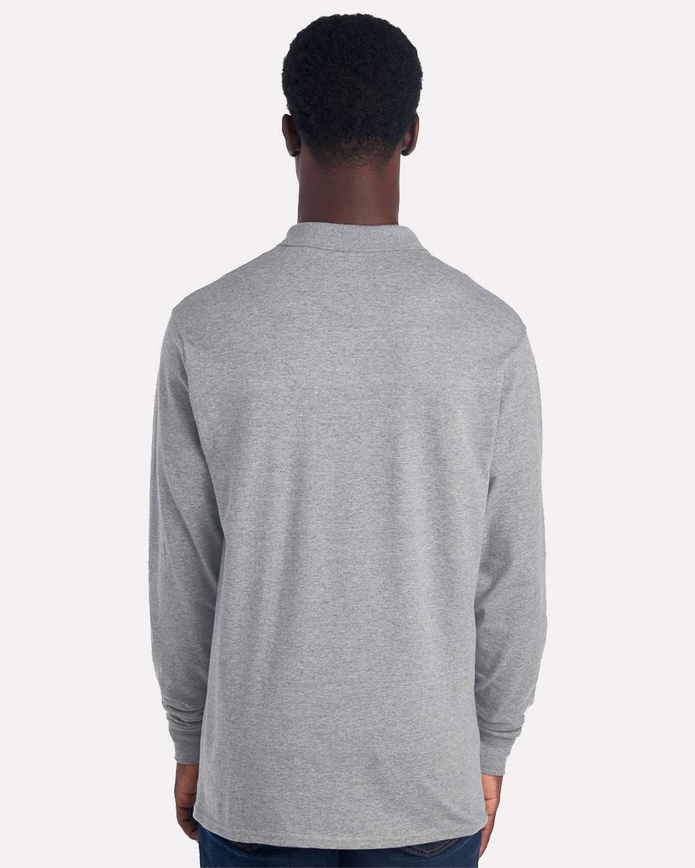 Men's Dri-Power® Long Sleeve Polo - OnModelBack - B02335583 - Oxford