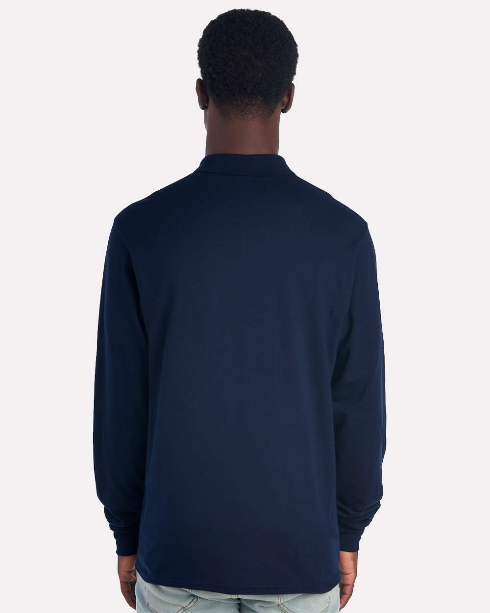 Men's Dri-Power® Long Sleeve Polo - OnModelBack - B02335653 - J. Navy