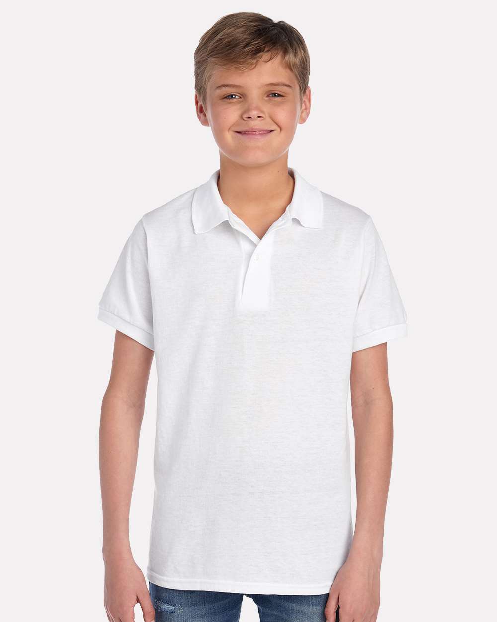 Youth Dri-Power® Polo - OnModelFront - B02535003 - White