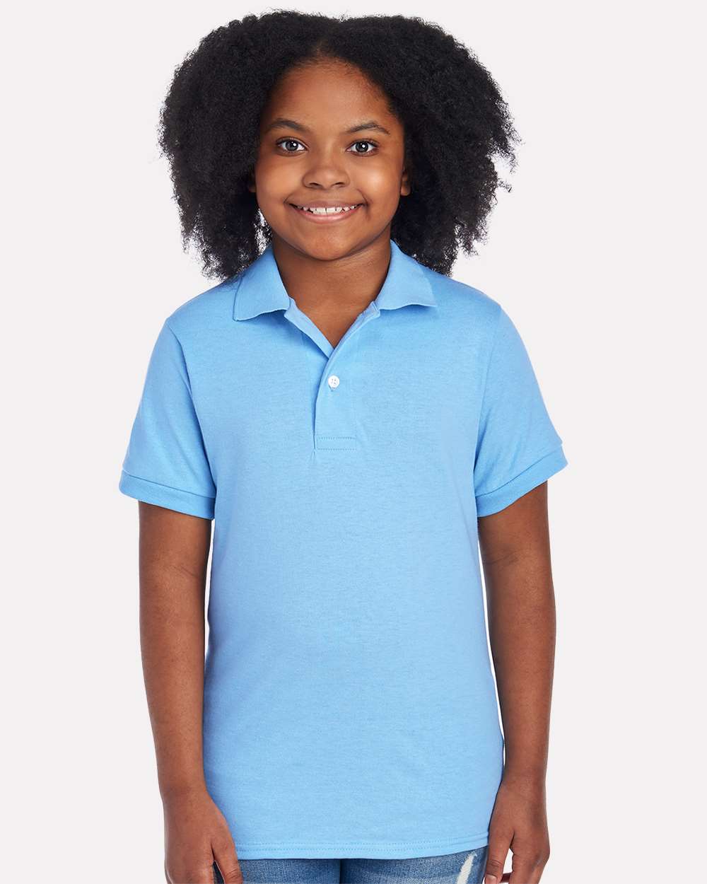 Youth Dri-Power® Polo - OnModelFront - B02535253 - Light Blue