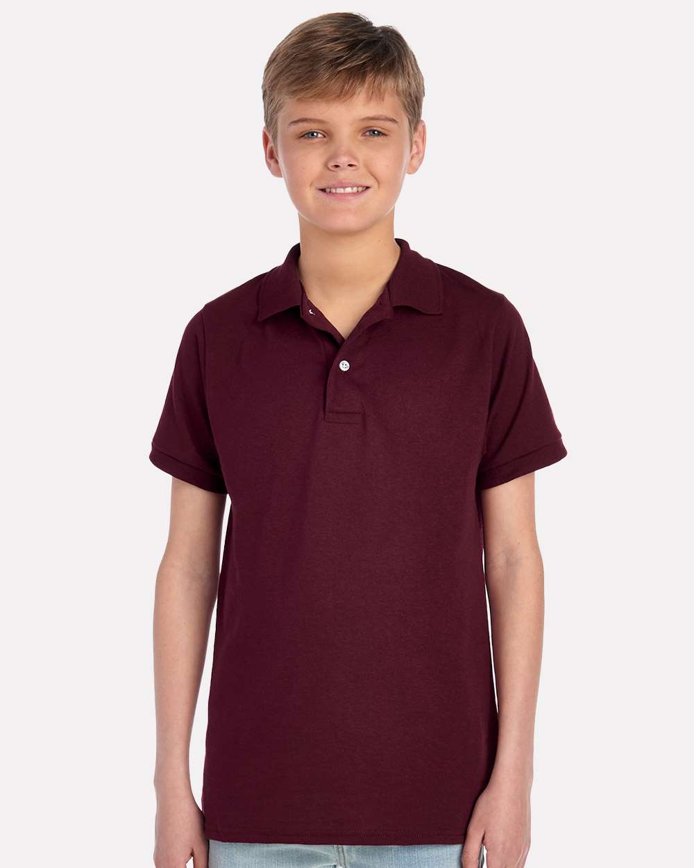 Youth Dri-Power® Polo - OnModelFront - B02535533 - Maroon