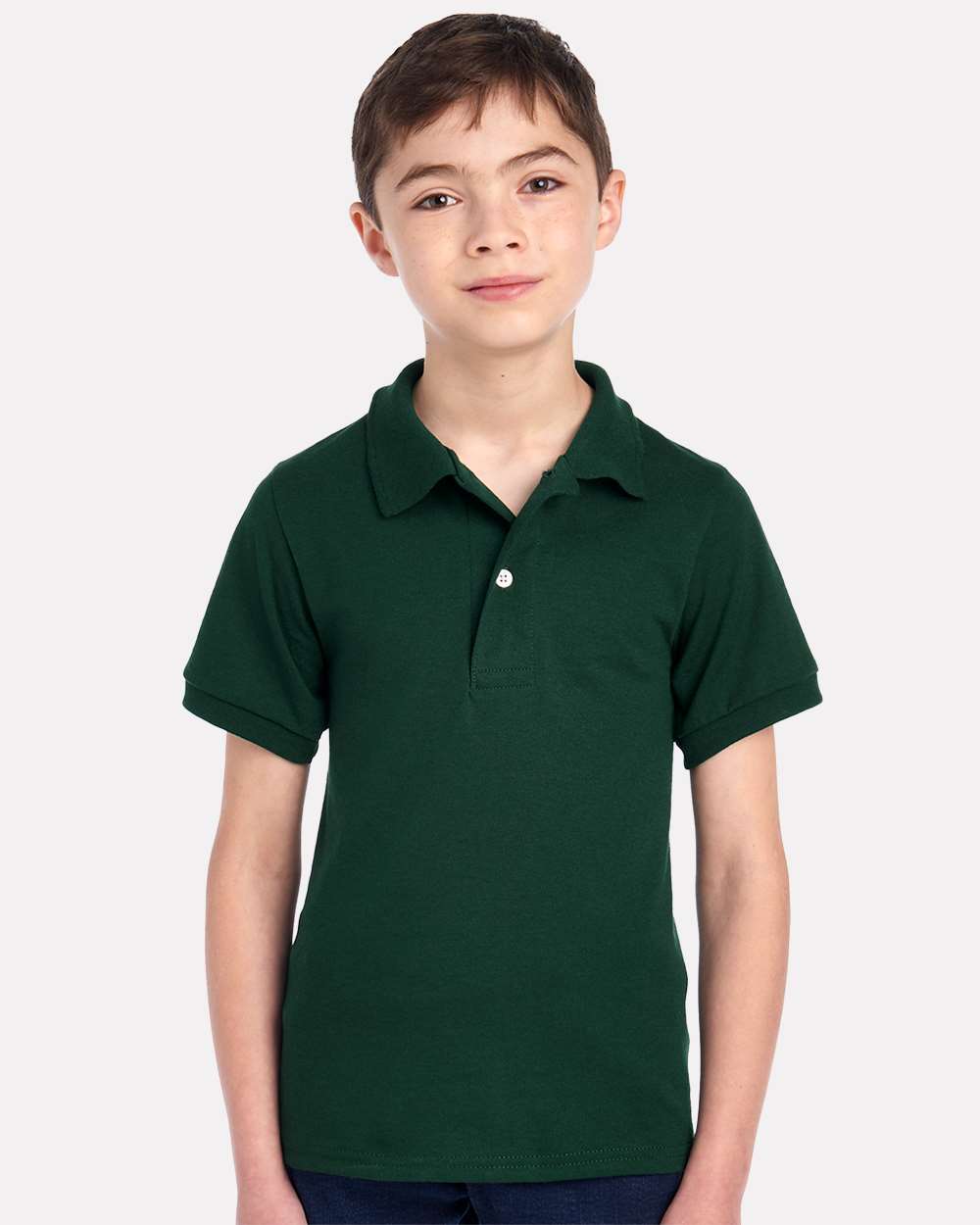 Youth Dri-Power® Polo - OnModelFront - B02535543 - Forest Green