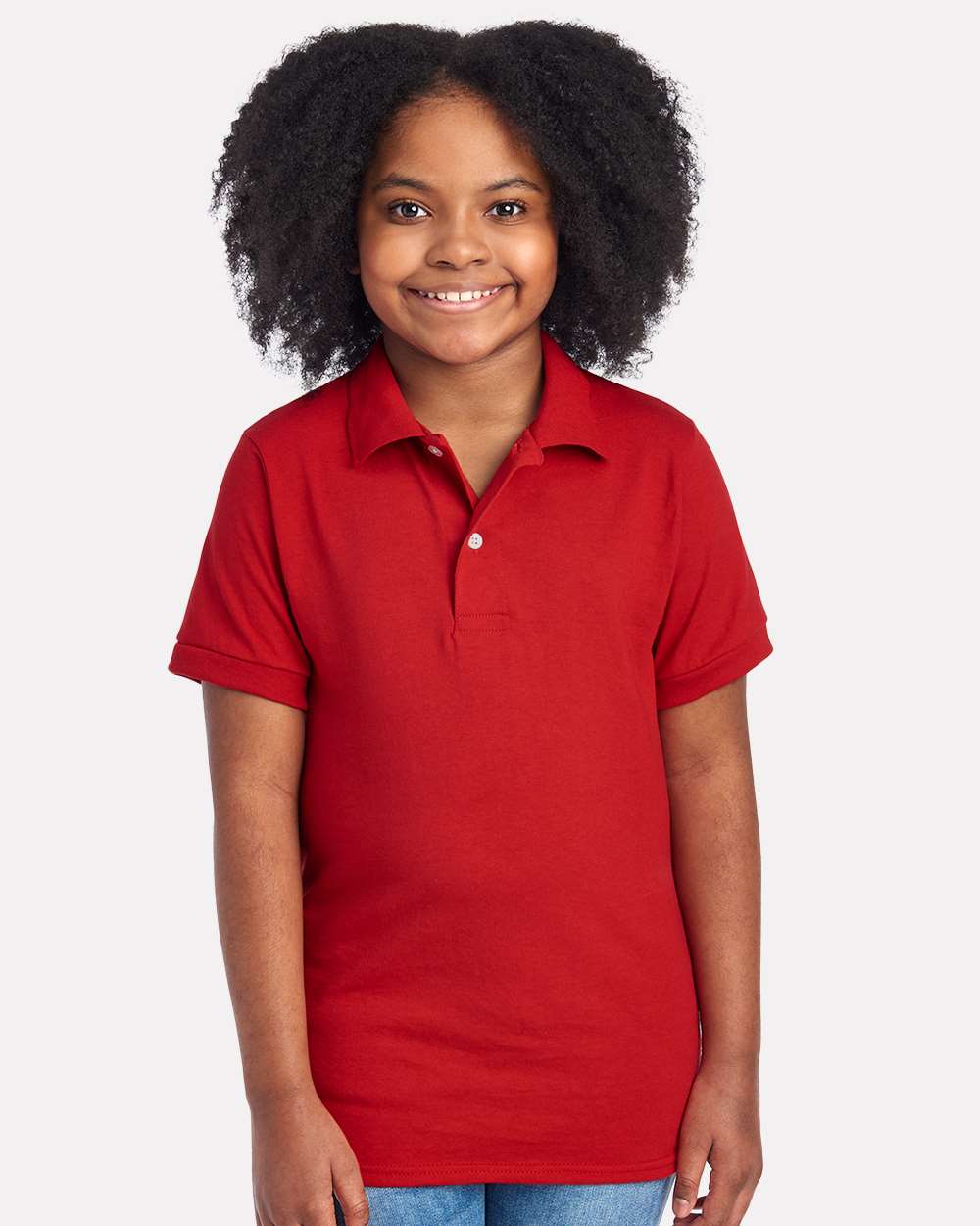 Youth Dri-Power® Polo - OnModelFront - B02535703 - True Red