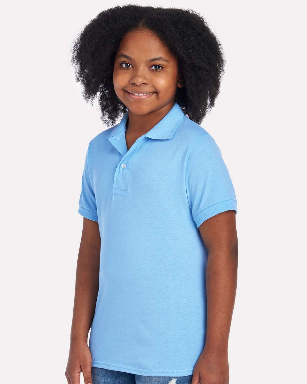 Youth Dri-Power® Polo - OnModelSide - B02535253 - Light Blue