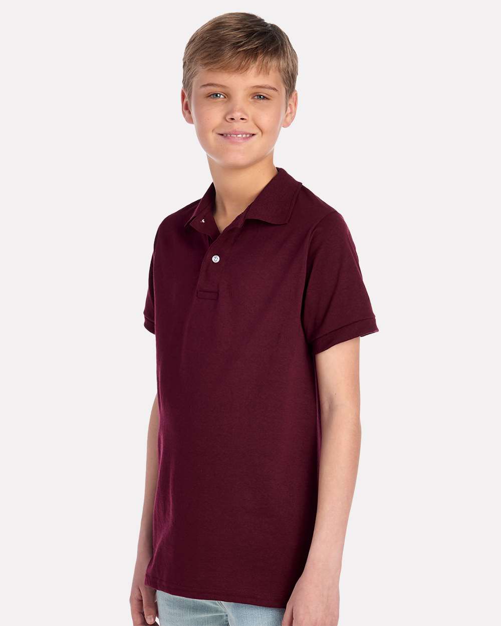 Youth Dri-Power® Polo - OnModelSide - B02535533 - Maroon