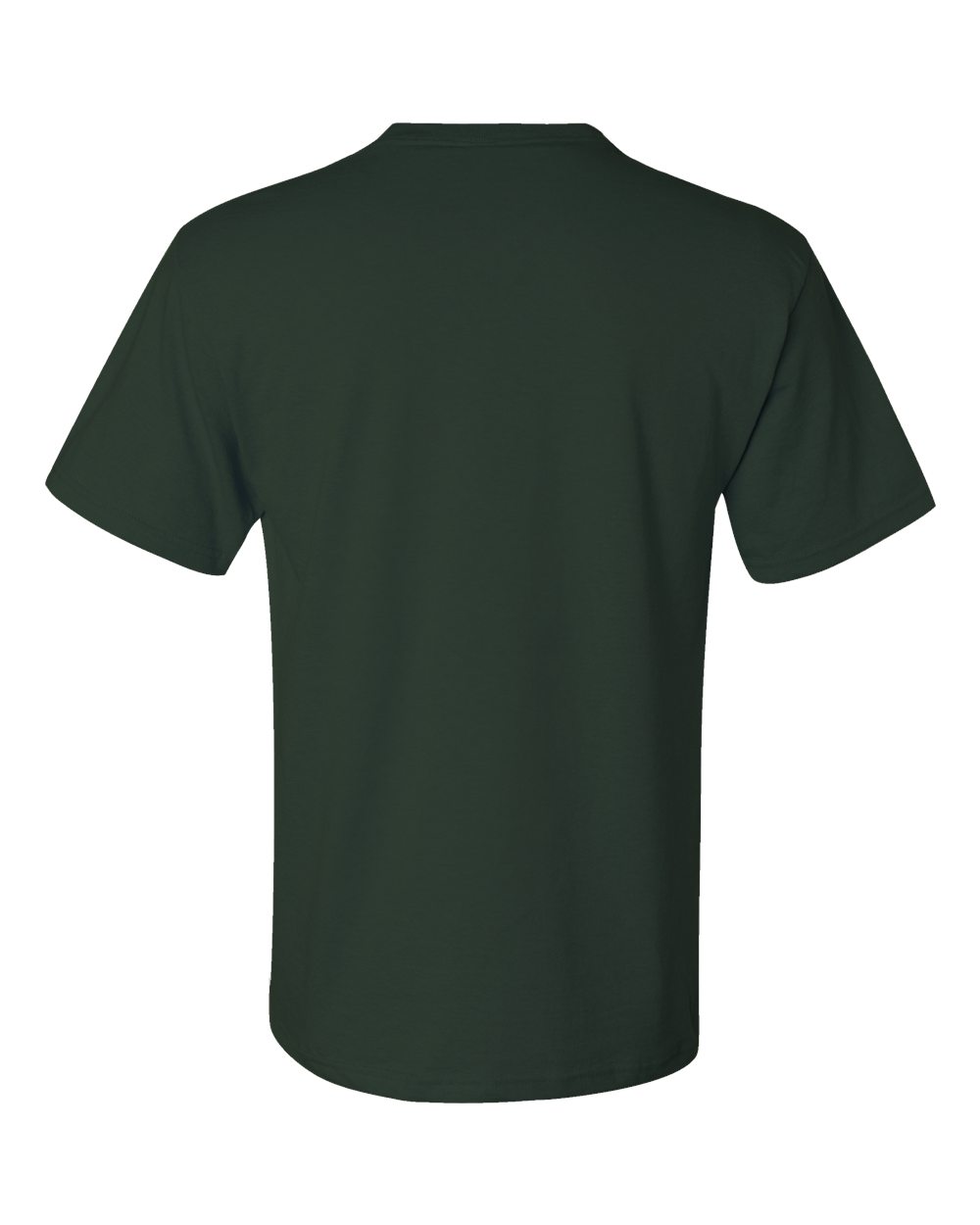 Unisex Dri-Power® 50/50 Pocket T-Shirt - Back - B07235543 - Forest Green