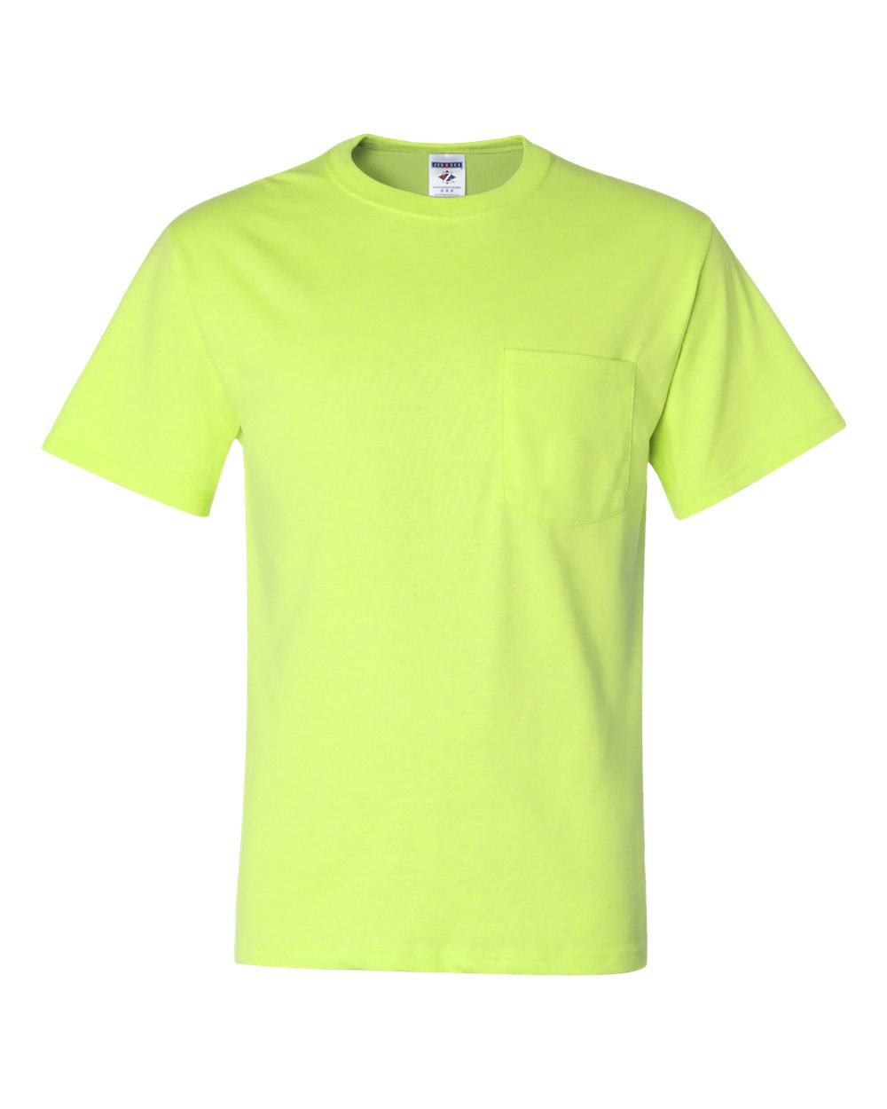 Unisex Dri-Power® 50/50 Pocket T-Shirt - Front - B07235163 - Safety Green