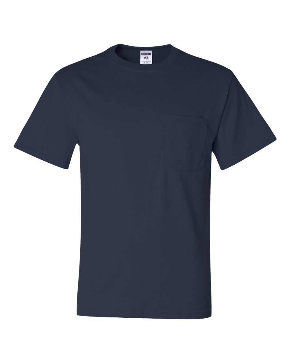 Unisex Dri-Power® 50/50 Pocket T-Shirt - Front - B07235653 - J. Navy