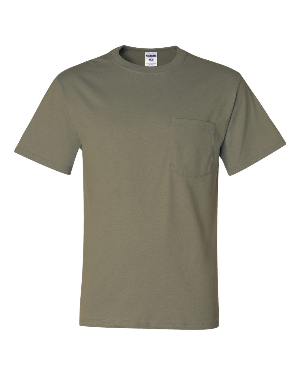 Unisex Dri-Power® 50/50 Pocket T-Shirt - Front - B07235773 - Khaki