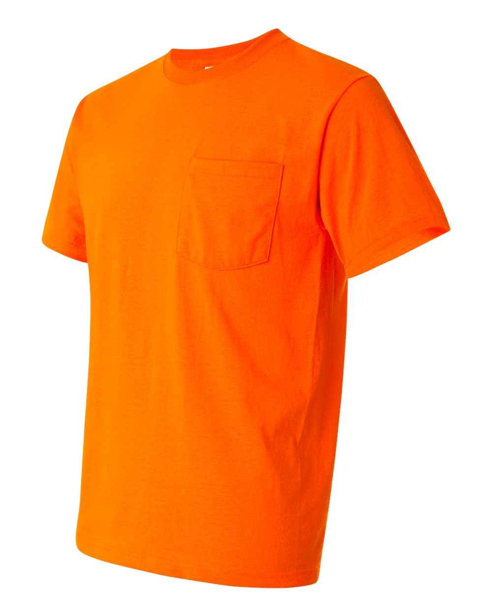 Unisex Dri-Power® 50/50 Pocket T-Shirt - Side - B07235153 - Safety Orange