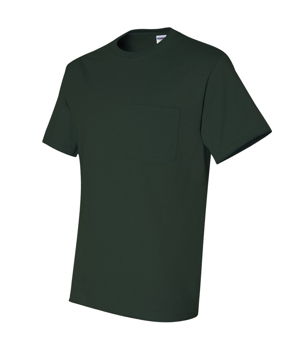 Unisex Dri-Power® 50/50 Pocket T-Shirt - Side - B07235543 - Forest Green