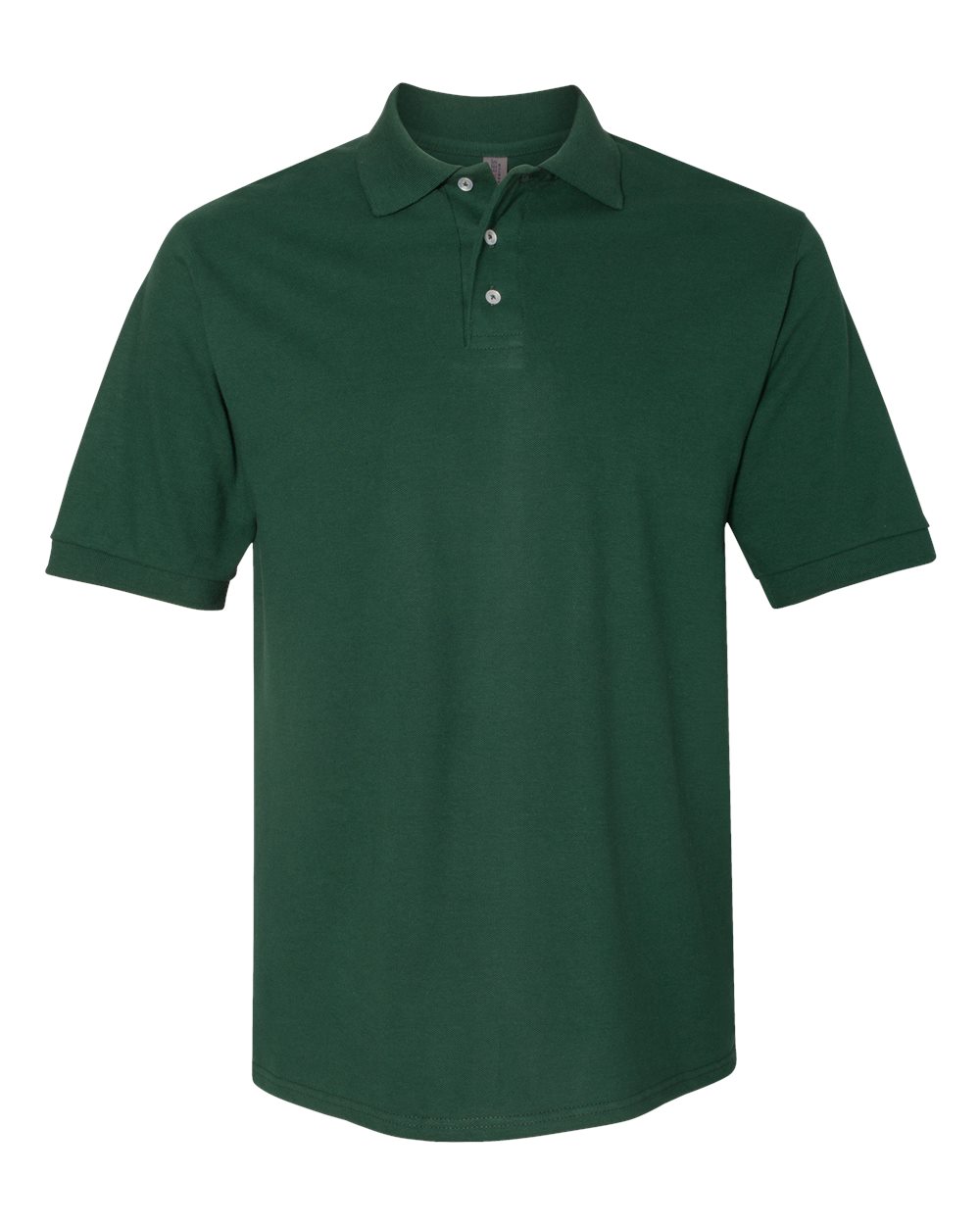Men's 100% Ring-Spun Cotton Piqué Polo - Front - B54335543 - Forest Green