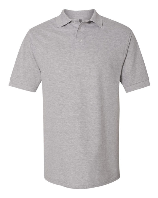 Men's 100% Ring-Spun Cotton Piqué Polo - Front - B54335583 - Athletic Heather
