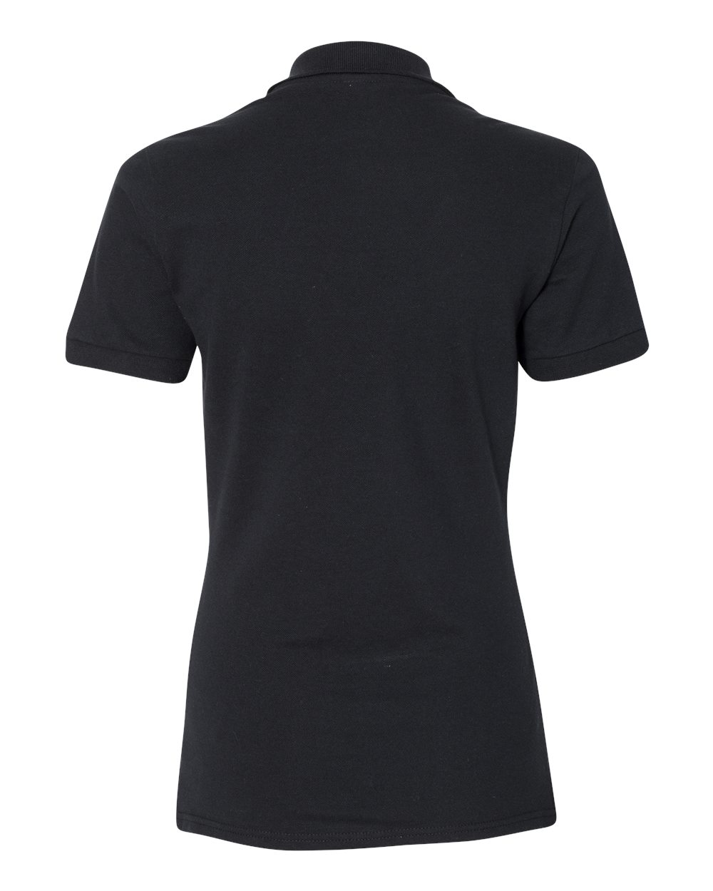 Women's 100% Ring-Spun Cotton Piqué Polo - Back - B54435503 - Black